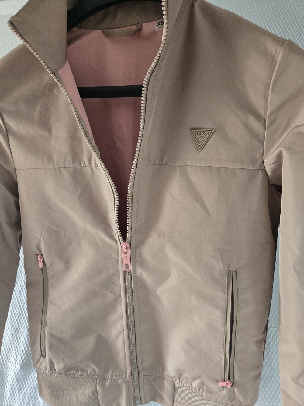 Guess Women’s Pink-Tan Lightweight Bomber Jacket
